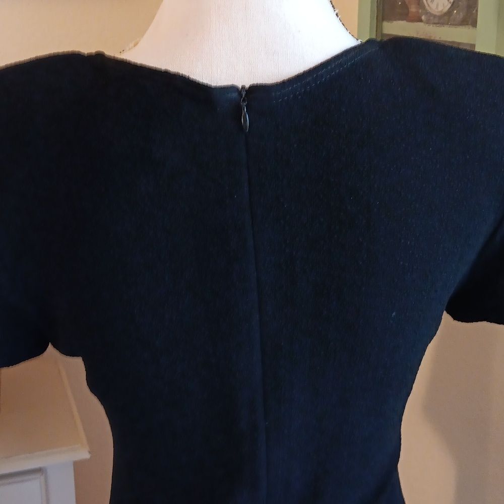 Joseph Ribkoff Knit Dress With Ribbon Flower Embellishments - Picture 6 of 13